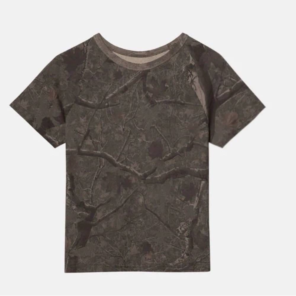 Dairy Boy River Camo Baseball Baby Tee Size XL